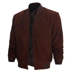 Chaqueta Bomber de Cuero Vintage para Hombre, con Parches Personalizados, Bordado de Cadena, Cuello Bicolor, Estilo Letterman de Invierno - Product Image 3