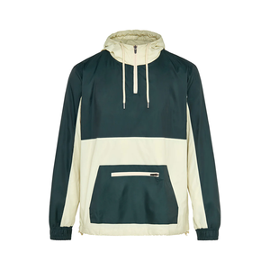 Veste Anorak Bicolore de Jardin Coupe-Vent et Hydrofuge avec Doublure en Maille Respirante, Fermeture Éclair, Capuche Réglable, Poche Kangourou et Coque Rigide - Product Image 1