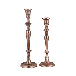 Ensemble de bougeoirs en cuivre pour décoration intérieure, bougeoirs en métal durables, décoration de mariage, décoration de Noël, centre de table - Product Image 1