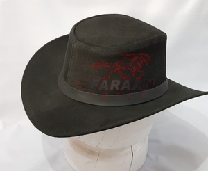 Sombrero de Vaquero Minimalista de Cuero Negro con Banda Lisa, Estilo Clásico del Oeste, Ala Ancha, para Montar a Caballo, para Hombre, para Actividades al Aire Libre - Product Image 3