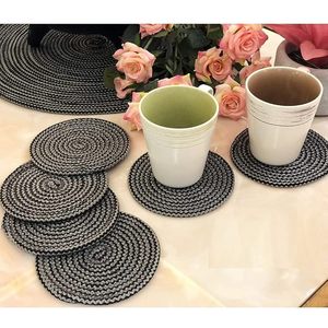 Polypropylene Round <b>Coaster</b> Durable NonSlip <b>Drink</b> <b>Coasters</b> <b>for</b> Home Office Dining Table - Product Image 6