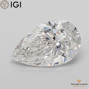 Magnifique bague solitaire en diamant de laboratoire CVD de 1,00 carat, forme poire, couleur F, clarté VVS1, certifiée IGI, pour un usage quotidien - Product Image 1