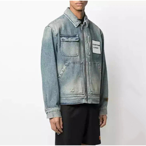 Chaqueta de Mezclilla Gruesa de Alta Calidad para Hombre, Talla Grande, con Cierre Frontal, 100% Algodón, Informal, con Múltiples Bolsillos - Product Image 2