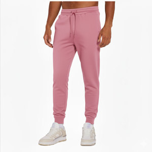 <b>Men's</b> Pink Sweatpants Elastic Waist Drawstring <b>Cuffed</b> <b>Joggers</b> Casual Streetwear Cotton Fleece Midweight Autumn Wear - Product Image 1