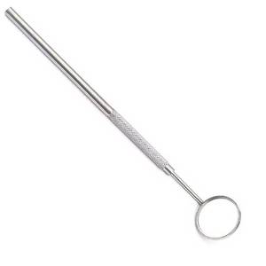 Miroir buccal dentaire en argent avec poignée moletée, instrument chirurgical manuel de classe I - Product Image 5