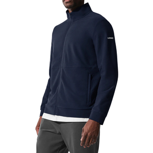 Veste zippée intégrale à col montant personnalisée pour homme, en polyester et élasthanne, pour la performance sportive, avec logo OEM, fournisseur de vêtements de sport en gros - Product Image 5