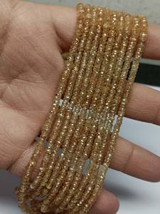 Perles Rondelles Facettées en Zircon Brun Naturel de Haute Qualité 3,50mm-4mm pour la Fabrication de Bijoux M.Y.GEMS NBZ-T211 Certifiées AIGS - Product Image 3