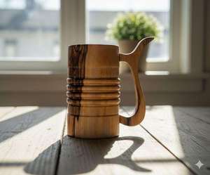 Natural Wooden Mug for Tea Coffee & Beer – Eco Friendly Reusable Drinking <b>Cup</b> - Product Image 2