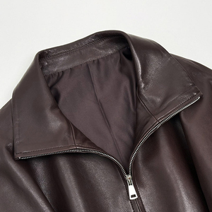 Veste en cuir pour homme, style streetwear, unie ou à carreaux, coupe-vent, respirante, manches longues, haute qualité, nouvelle mode, norme d'exportation - Product Image 5