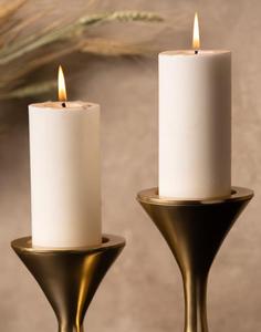 Support de bougie en laiton doré, porte-bougie en métal, résistant à la chaleur, décoration d'intérieur - Product Image 2