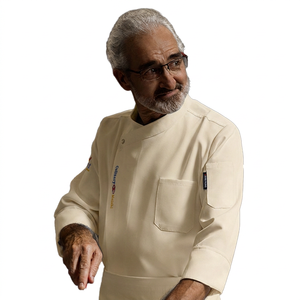 Uniforme de chef unisexe pas cher, dernier design, résistant à l'usure, anti-salissure, professionnel, sans bouloches, pour restaurant et bar. - Product Image 3