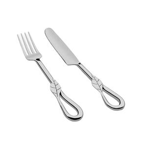 Juego de Cubiertos de Acero Inoxidable con Mango Hecho a Mano, Diseño de Gancho con Extremo en Relieve con Diseño de Hoja, Diseño Diferente e Informal - Product Image 1