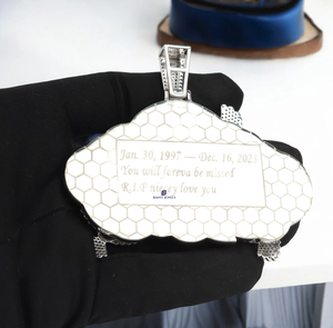 Pendentif personnalisé de luxe serti de diamants avec moissanite noire, collier de bijoux hip-hop - Product Image 2