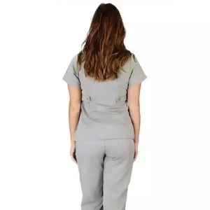Tenues d'infirmières et de médecins de qualité supérieure, en coton satiné unisexe, ensembles d'uniformes d'infirmières, vêtements d'hôpital - Product Image 6