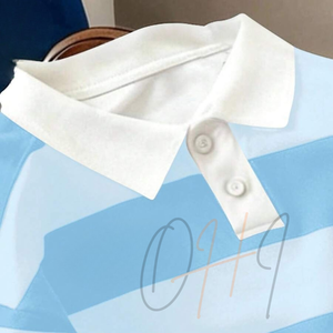 Camiseta Personalizada para Hombre, de Felpa Sólida y Transpirable, de Algodón, Manga Corta, Informal, para Verano, Golf, con Logotipo Frontal, Azul y Blanco, Proveedor Mayorista - Product Image 3