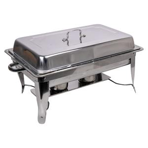 Recipiente Rectangular de Acero Inoxidable para Calentar Alimentos, Juego Profesional para Buffet con Tapa y Soportes para Combustible Dual, para Eventos de Catering - Product Image 1