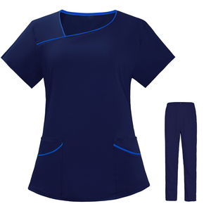 Conjuntos de Uniformes Médicos para Mujer con Cuello en V, Hechos a Medida, OEM, Más Vendidos, de Poliéster, con Logotipo y Talla Personalizados - Product Image 4