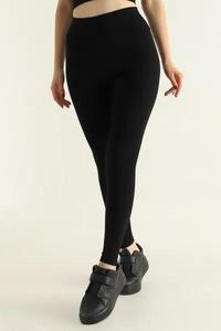High Waisted Women's <b>Leggings</b> Full Length Solid <b>Black</b> Tummy Control Stretch <b>Yoga</b> Pants With Pockets - Product Image 3