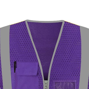 Vente 2026 : Gilet de sécurité en maille pour homme, logo personnalisé et couleur unie violette, confortable et imperméable, prix abordable et raisonnable - Product Image 3