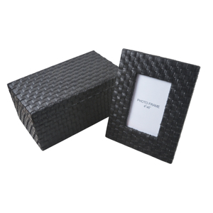 Hot Selling Beautiful Leather & Wood Fashionable Modern Fold-able Lightweight Durable Decorative <b>Photo</b> <b>Frame</b> Customized Logo - Product Image 2