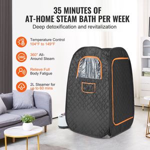 Sauna a Vapore Terapeutica Portatile da 1200 Watt, Compatta per Casa, con Coperta e Sedia, Borsa per il Trasporto, Design Tradizionale per Detox e Relax - Product Image 2