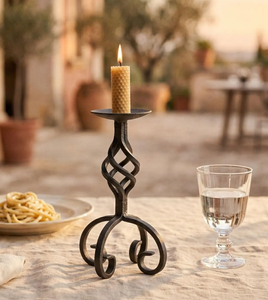 Contemporary metal candle pillar <b>tealight</b> holder made to offer peaceful warm lighting and enrich relaxed moments in any interior - Product Image 6