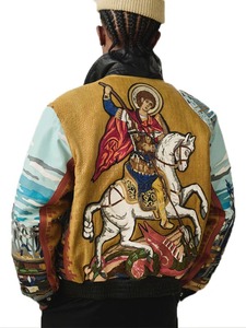 Chaqueta Bomber de Cuero Genuino Premium para Hombre, Chaqueta de Moda Urbana, Chaqueta Jeff Hamilton Aime Leon Dore - Product Image 4