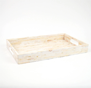 ถาดเสิร์ฟมุกสำหรับช็อกโกแลตและของร้อน ถาดมุกทรงกลม ถาดใส่เครื่องประดับ ถาดสั่งทำพิเศษ - Product Image 1