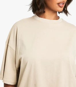 Camiseta de Jersey de Manga Corta para Mujer, Diseño Moderno, 100% Algodón, Corte Holgado, Color Sólido, Secado Rápido, Transpirable, Cómoda y Estética - Product Image 4