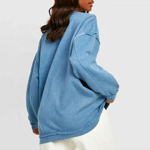 Sweat-shirt léger pour femme, style streetwear, avec logo personnalisé, prix de gros, design unique, effet délavé à l'acide - Product Image 6