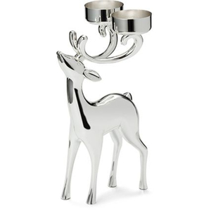 Modern Silver Deer Shape Candle Holder Double Tealight <b>Stand</b> Christmas Decorative Animal Candle Holder for Home Decor Accent - Product Image 1