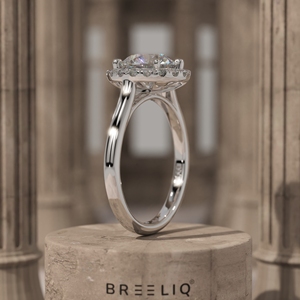 Anillo de Compromiso con Diamante Redondo de 2 Quilates y Halo, Oro Sólido de 14K, Anillo Nupcial con Pavé, Fabricante de Joyería con Diamantes Cultivados en Laboratorio, Servicio OEM/ODM - Product Image 4