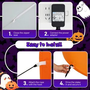 Decoraciones Inflables de Halloween de 8 Pies para Exteriores, Calabazas y Fantasmas con Luces LED de Larga Duración para Jardín, Decoraciones Inflables para Césped - Product Image 4