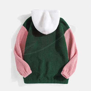 Sudadera con capucha de lana y forro polar 100% algodón, al por mayor, de marca, en rosa, verde y blanco, para hombre, para la temporada de invierno, sudaderas personalizadas. - Product Image 2