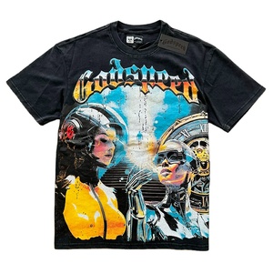 Camiseta de alta calidad para hombre, diseño de moda, agua de lavado, negro, Hip Hop, camisetas de algodón de peso pesado, camisetas gráficas para hombre - Product Image 1