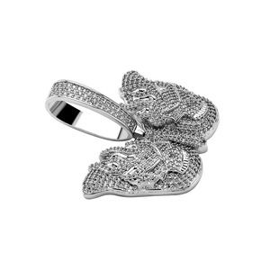 Collar con Colgante de Mariposa con Incrustaciones de Moissanita, Chapado en Rodio, Joyería Hip Hop - Product Image 6