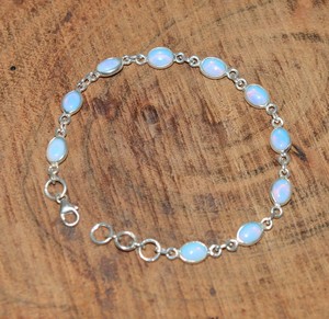 Best Quality Genuine Solid 925 Sterling Silver Bohemian Milky Opalite Gemstone Bracelet Tiny Minimalist Bezel Setting Weddings - Product Image 6