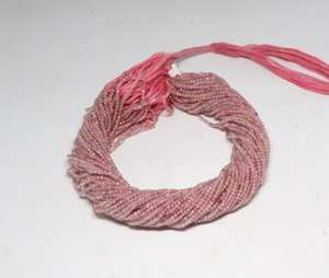 Perles de quartz fraise naturel micro-facettées en forme de rondelle 2-2,5 mm, perles de pierres précieuses de quartz fraise pour la fabrication de bijoux par un grossiste - Product Image 1