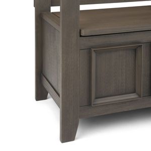 Amherst Farmhouse Grey <b>Entryway</b> Storage <b>Bench</b> Stylish Patio Furniture - Product Image 2