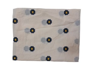 Wholesale White Cotton Fabric with Scattered <b>Navy</b> and Yellow Daisy Floral Motifs for Casual Apparel and Home Decor - Product Image 1