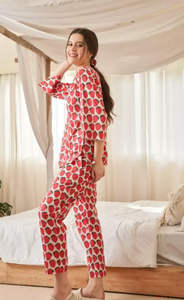 Conjunto de Pijama de Algodón Suave con Estampado Floral para Mujer, Ropa de Dormir Transpirable y Cómoda, Ropa Casual para Dormir, Ropa de Casa para Mujer - Product Image 4
