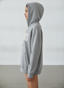 Sweat à capuche oversize pour femme 100% coton molletonné respirant séchage rapide écologique doublé manches longues imprimé devant poche hiver décontracté - Product Image 2