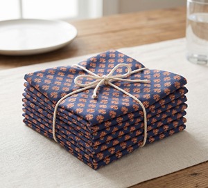 Servilleta de Algodón Estampada Rectangular Estilo Clásico Decoración de Mesa Hecha a Mano 1 Pieza - Product Image 6