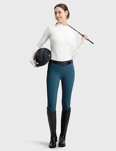 Pantalon d'équitation femme coupe décontractée, respirant, avec grip en silicone et fermeture éclair avant - Product Image 5