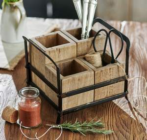 Portacubiertos artístico de madera, elegante organizador hecho a mano que mejora la encimera de la cocina, la mesa de comedor y el almacenamiento de utensilios. - Product Image 4