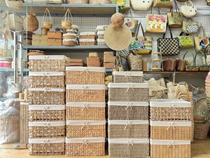 Home Decor Storage Basket Eco-Friendly Bamboo and Natural Rattan <b>Square</b> Shape for Home Use - Product Image 3
