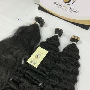 12A Birmano Rizado Natural Negro Doble Cinta en Extensiones de Cabello Humano Super Doble Extensiones de Cabello Extensiones - Product Image 5