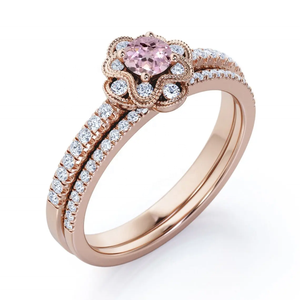 Vente chaude À La Main Vintage Anneau À La Mode 925 En Argent Sterling Rose Moissanite Rond Coupe Gemme Anneaux Designer Bijoux Pour Les Femmes - Product Image 2