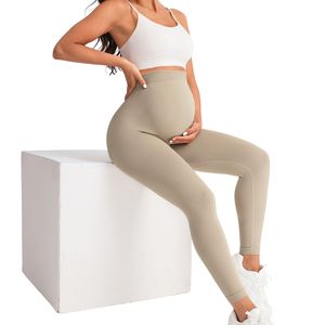 Leggings de yoga sans couture pour femmes enceintes, taille haute, pour la grossesse et le fitness, personnalisables OEM ODM, vente en gros - Product Image 2