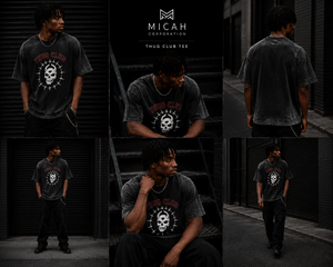 Camiseta Oversize para Hombre con Lavado Ácido, Camiseta Negra Estilo Urbano con Estampado Gráfico de Calavera Vintage, Algodón Pesado con Hombros Caídos - Product Image 3